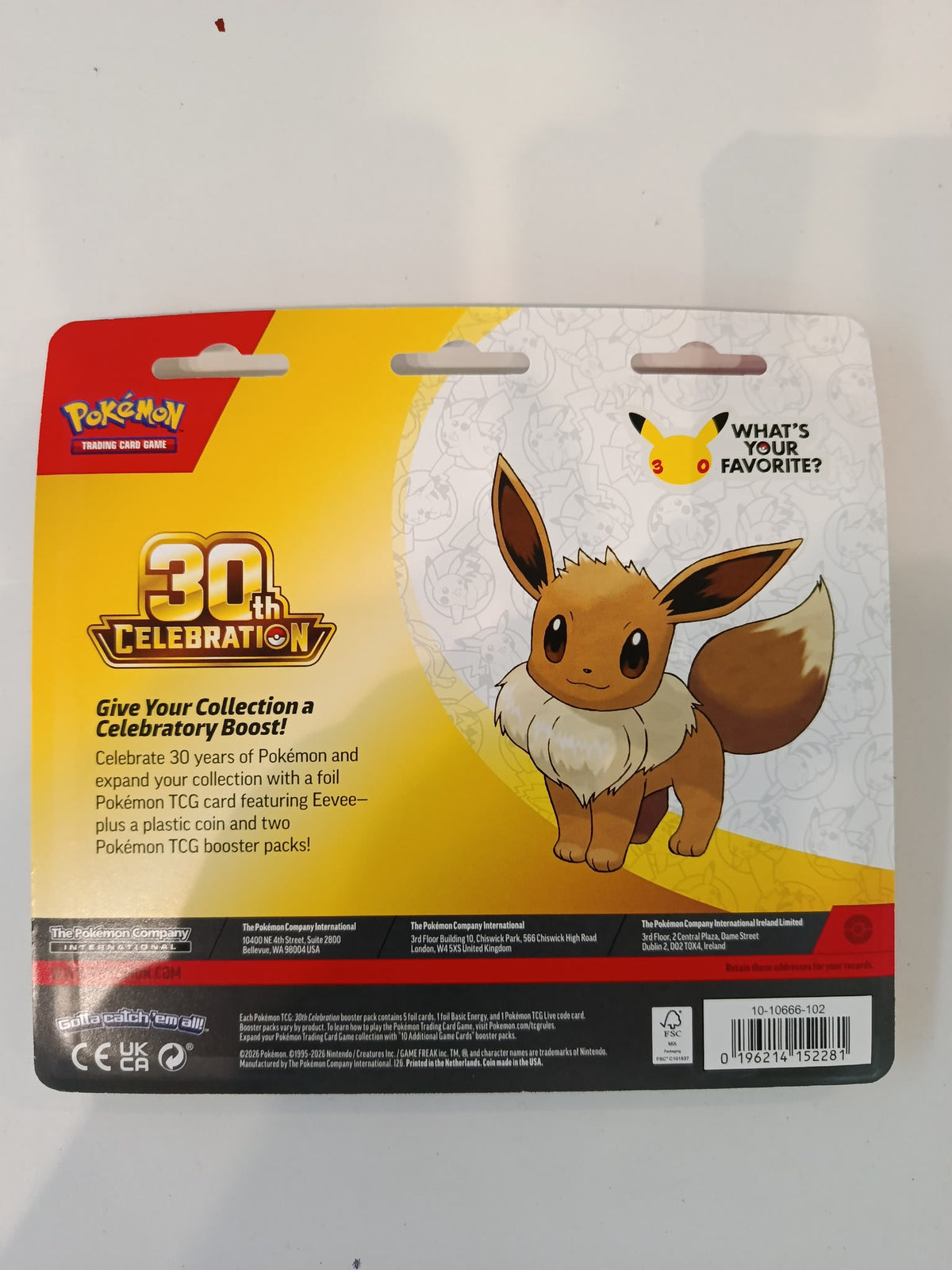 Pokemon 30th Celebration Eevee Blister 2025 (English) - view 2