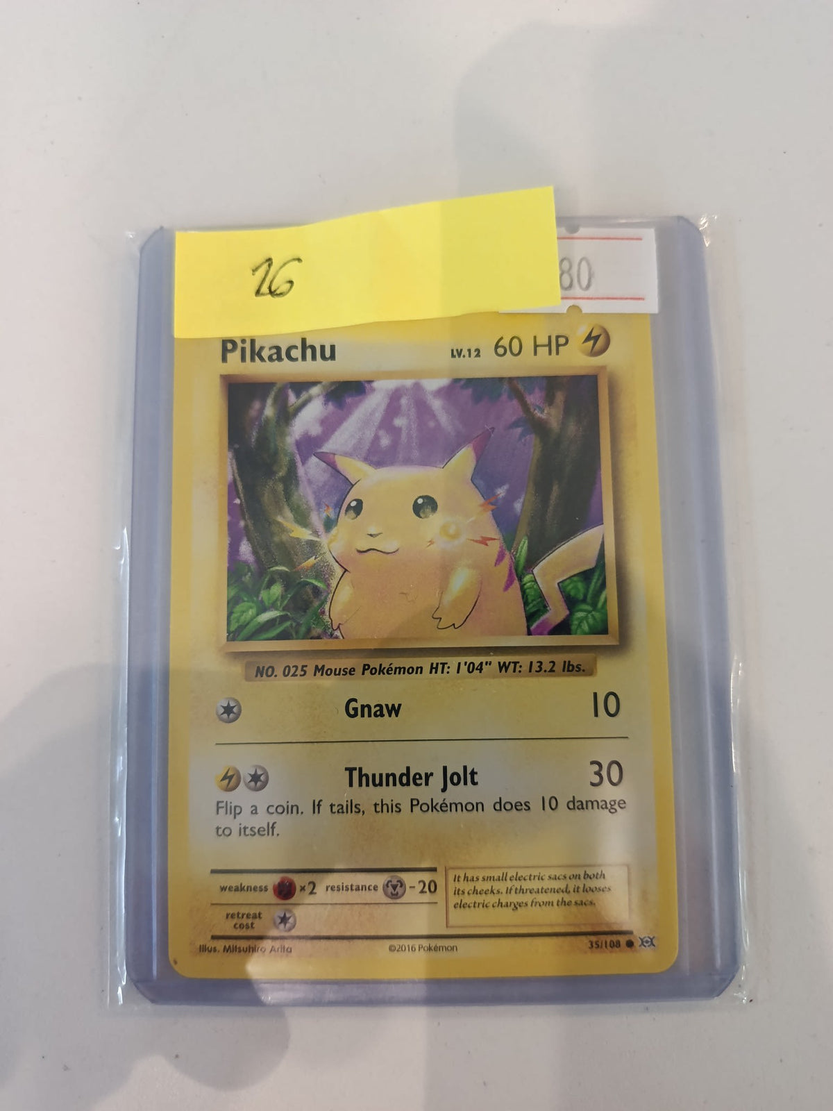 2016 Pokemon Company 35/108 Pikachu #025 PSA 8