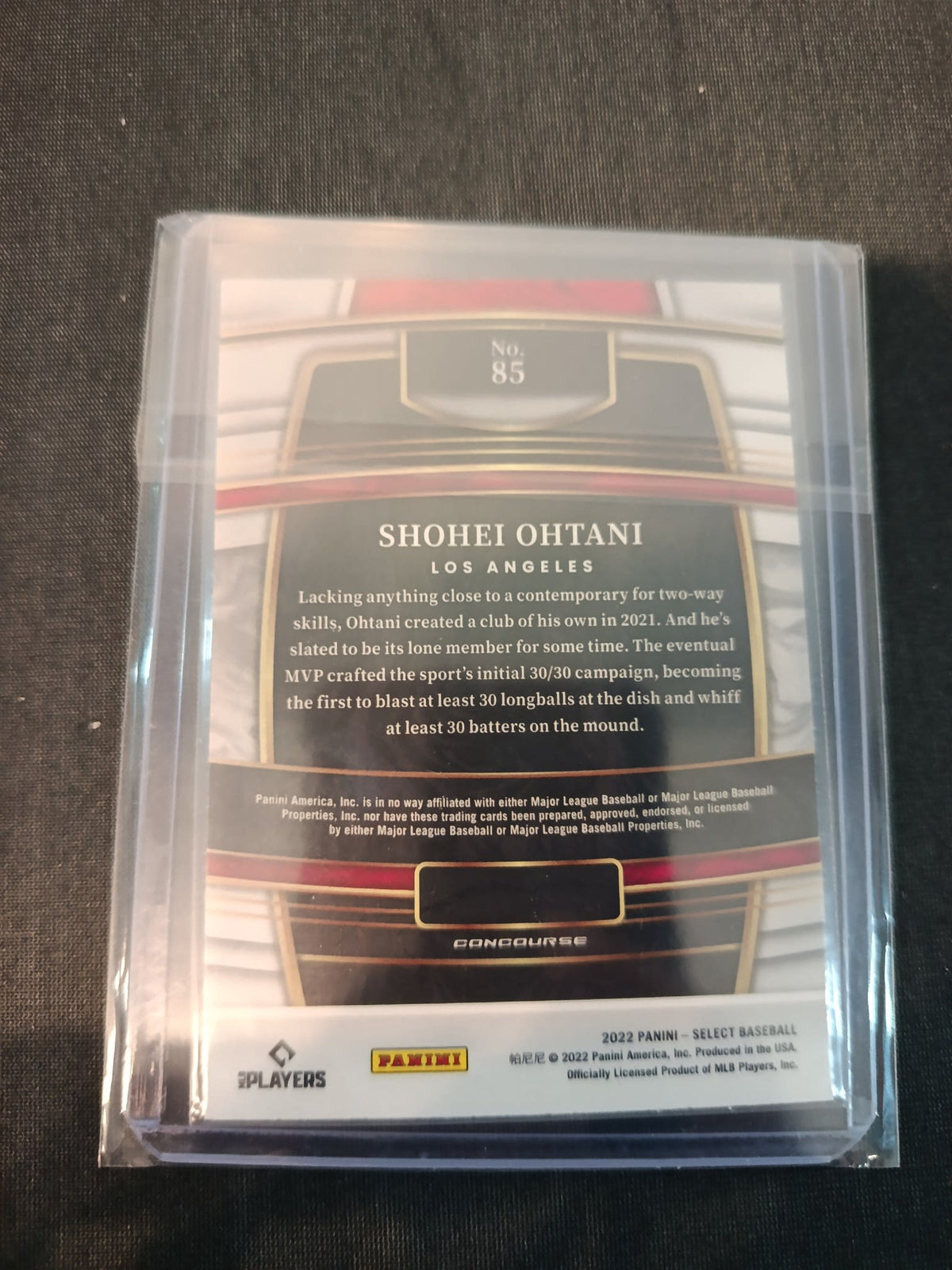 2022 Panini Select Baseball Concourse Shohei Ohtani #85 - view 2