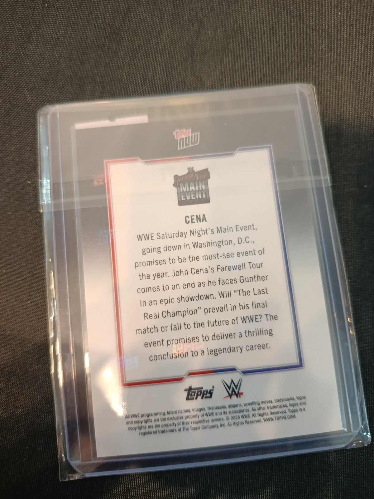 2025 Topps Saturday Night's Main Event John Cena - view 2