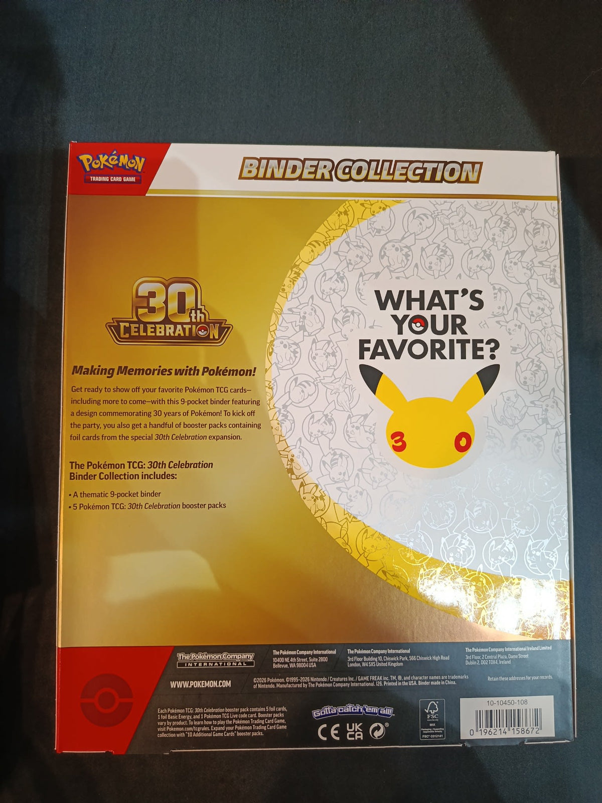 Pokemon 30th Celebration Pikachu Binder Collection 2025 (English) - view 2