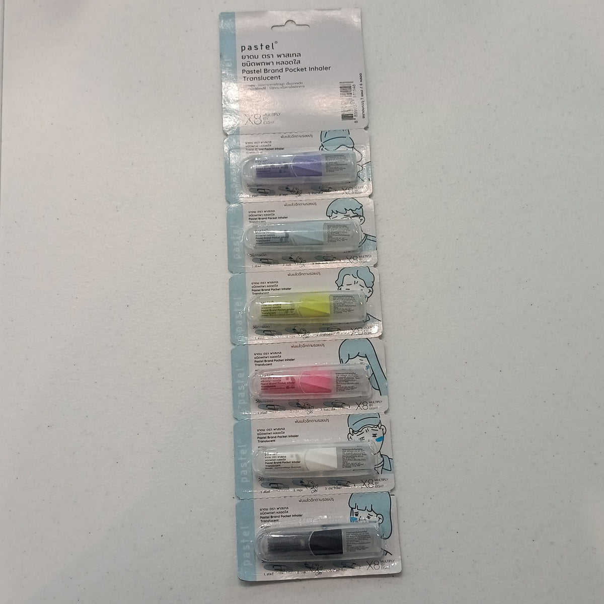 Pastel Brand Pocket Inhaler Translucent Pocket Inhaler Translucent 6-Pack Assorted Colors