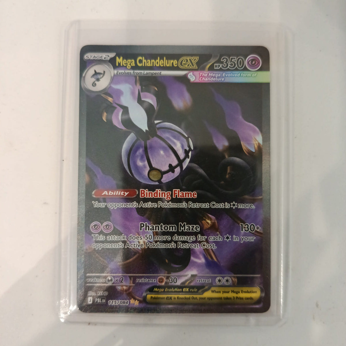 Pokemon Mega Chandelure ex PBL (Prismatic Evolutions) #115/084 2025 (English) 115/084