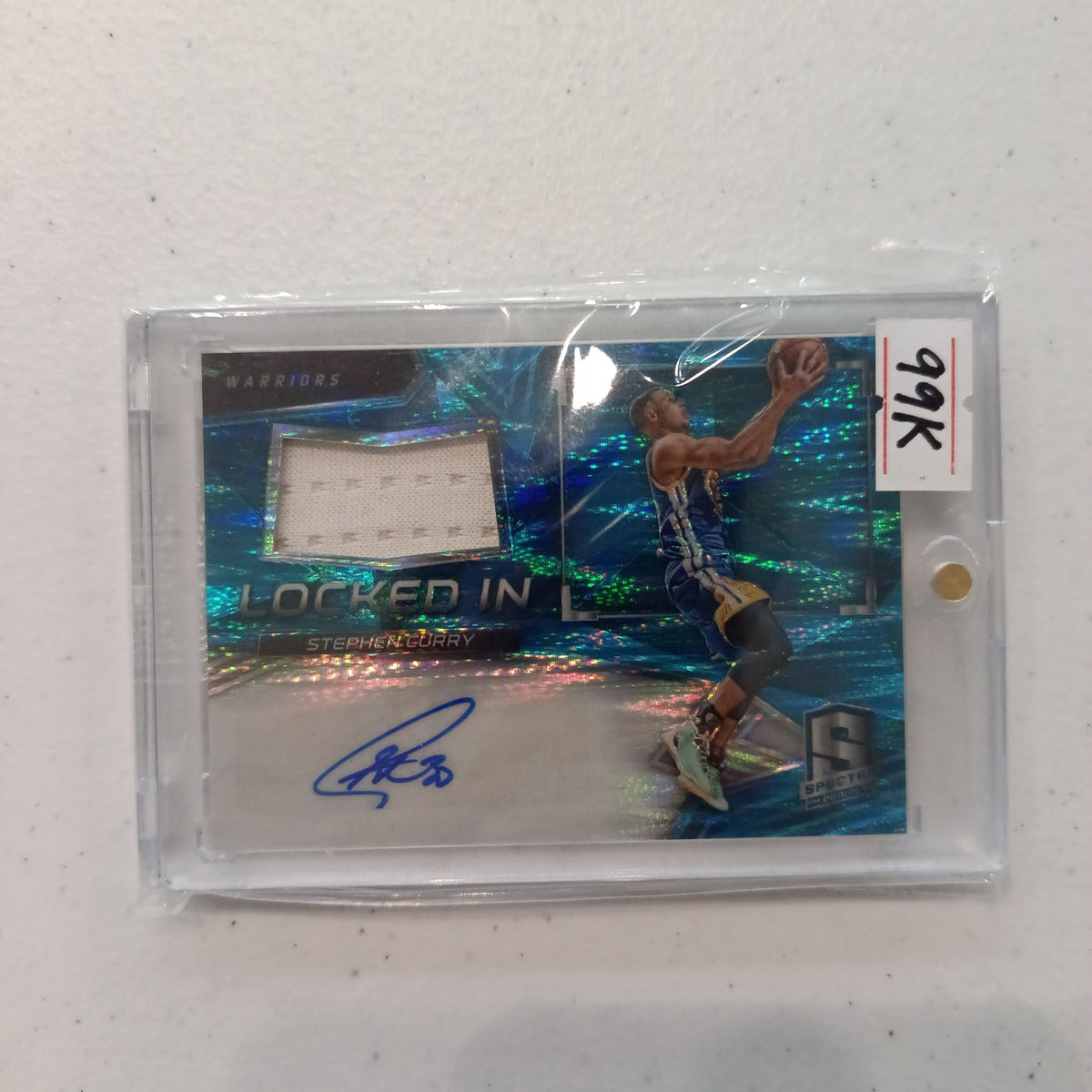 2016-17 Panini Spectra Locked In Stephen Curry Neon Blue /99 #51