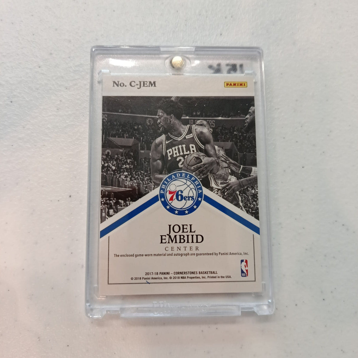 2017-18 Panini Cornerstones Basketball Cornerstones Joel Embiid #C-JEM - view 2