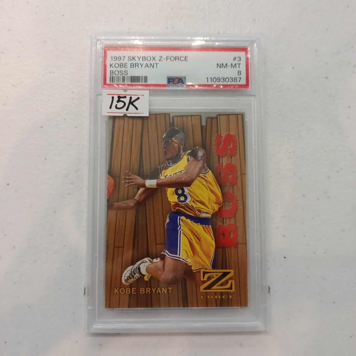 1997 Skybox Z-Force BOSS Kobe Bryant #3 PSA NM-MT 8