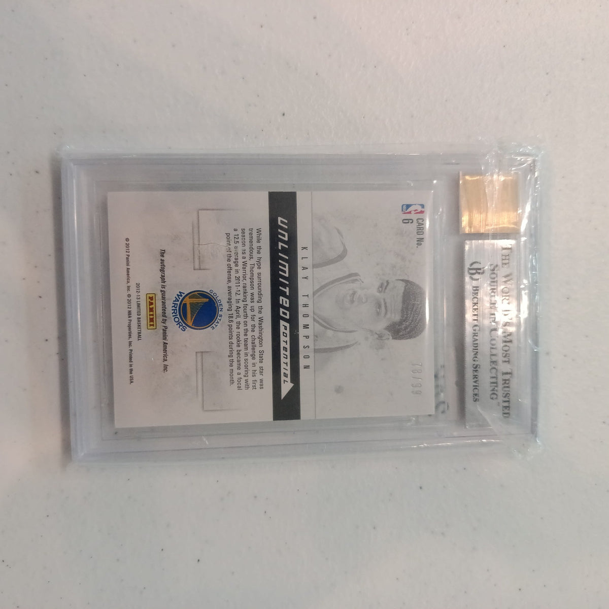 2011 Panini Unlimited Unlimited Klay Thompson #20 BGS 9 - view 2