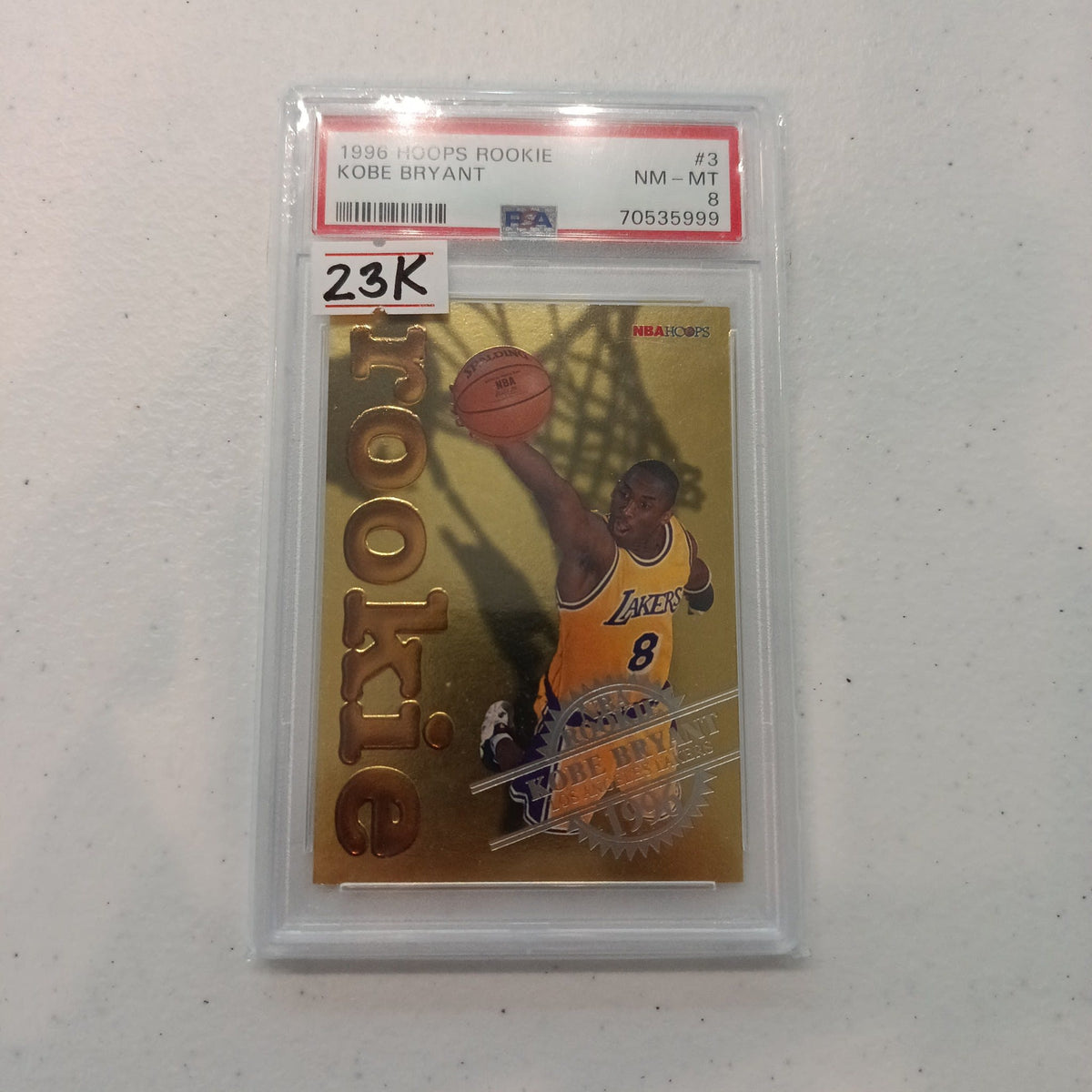 1996 Fleer 1996 Hoops Kobe Bryant #3 PSA NM-MT 8