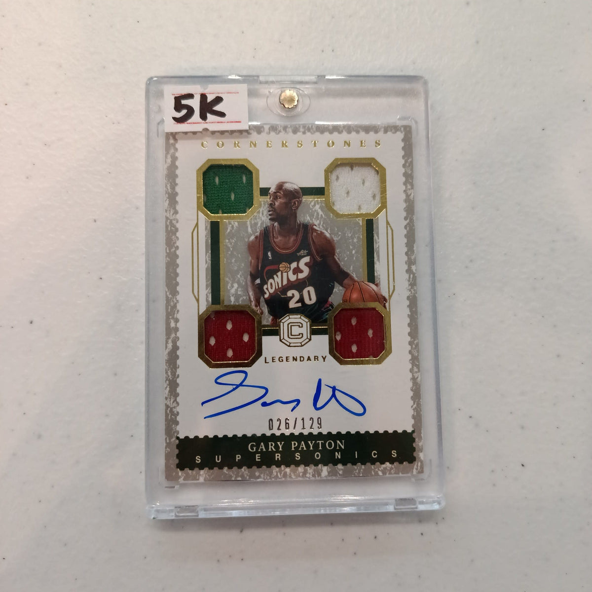 2017-18 Panini Cornerstones Basketball Legendary Cornerstones Gary Payton #LC-GPT