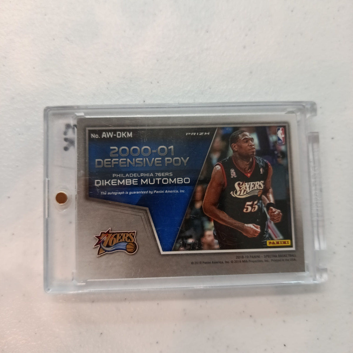 2018 Panini Spectra Award Winners Dikembe Mutombo #AW-DKM Spectra SK - view 2