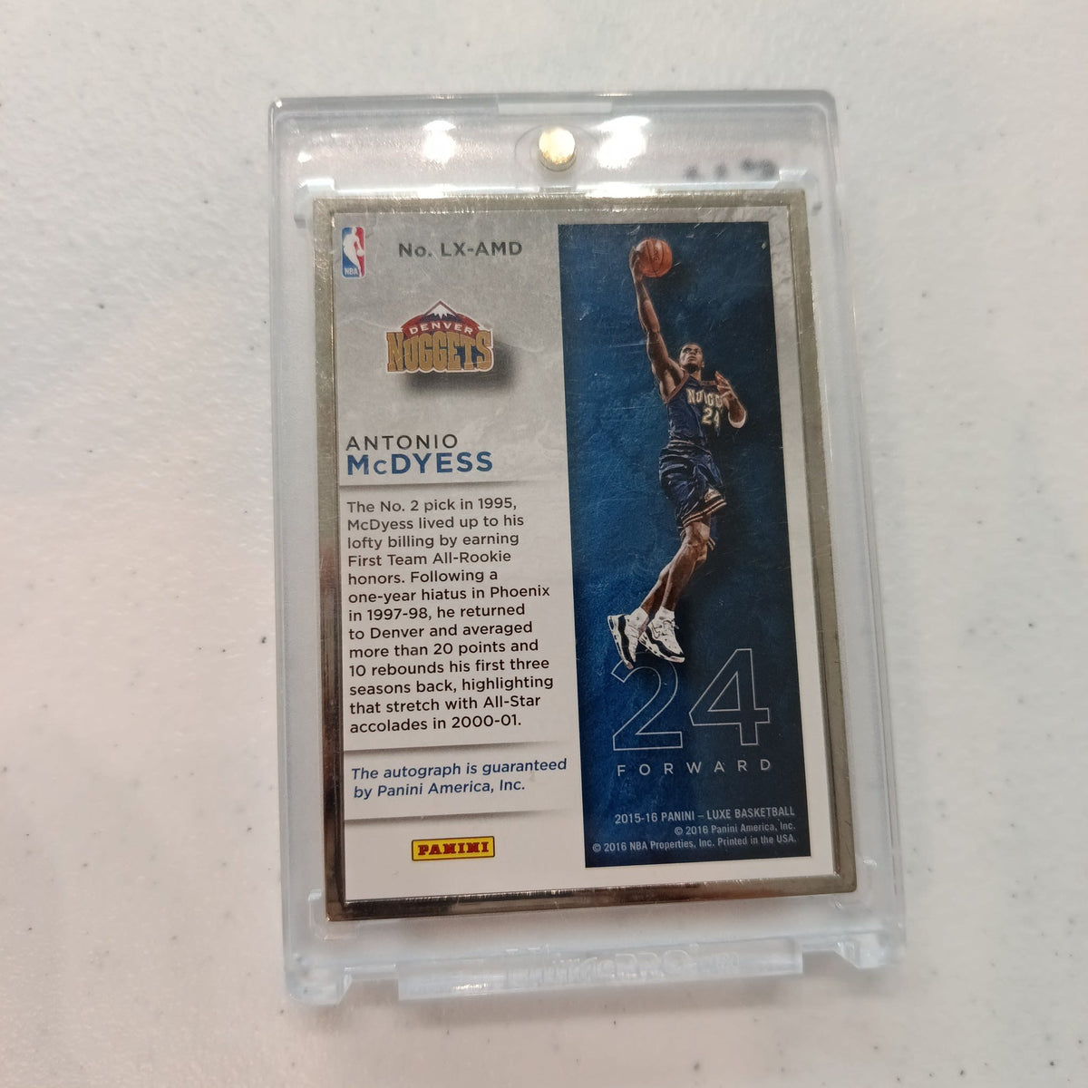 2015-16 Panini Luxe Basketball Antonio McDyess #LX-AMD - view 2