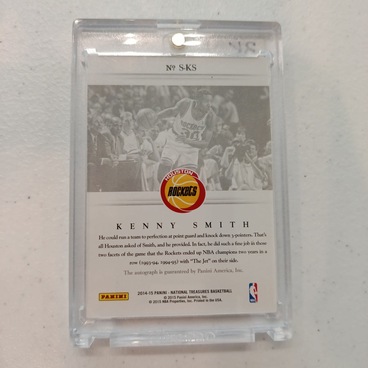 2014-15 Panini National Treasures Signatures Kenny Smith #S-KS - view 2