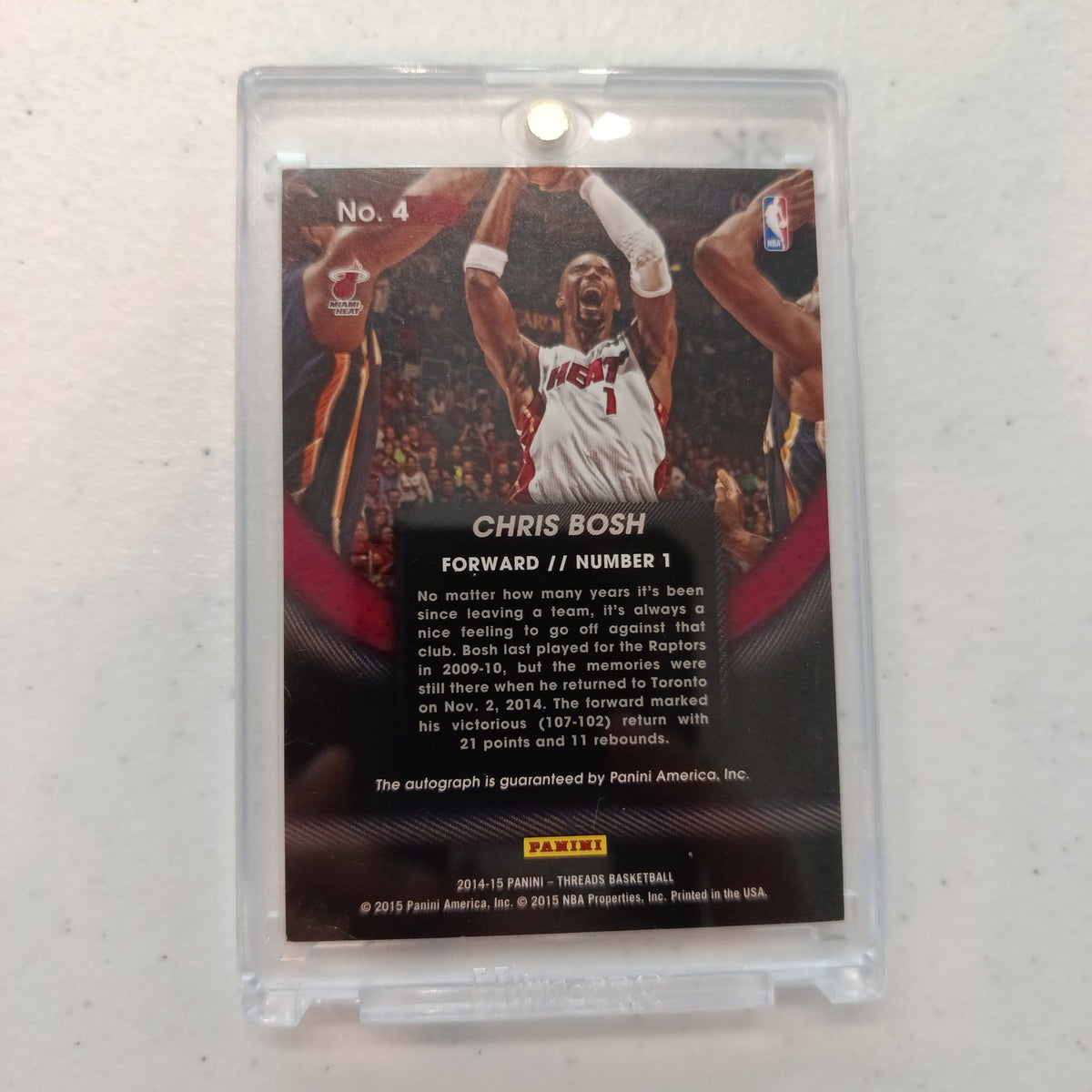 2014-15 Panini Threads View Chris Bosh #4 - view 2