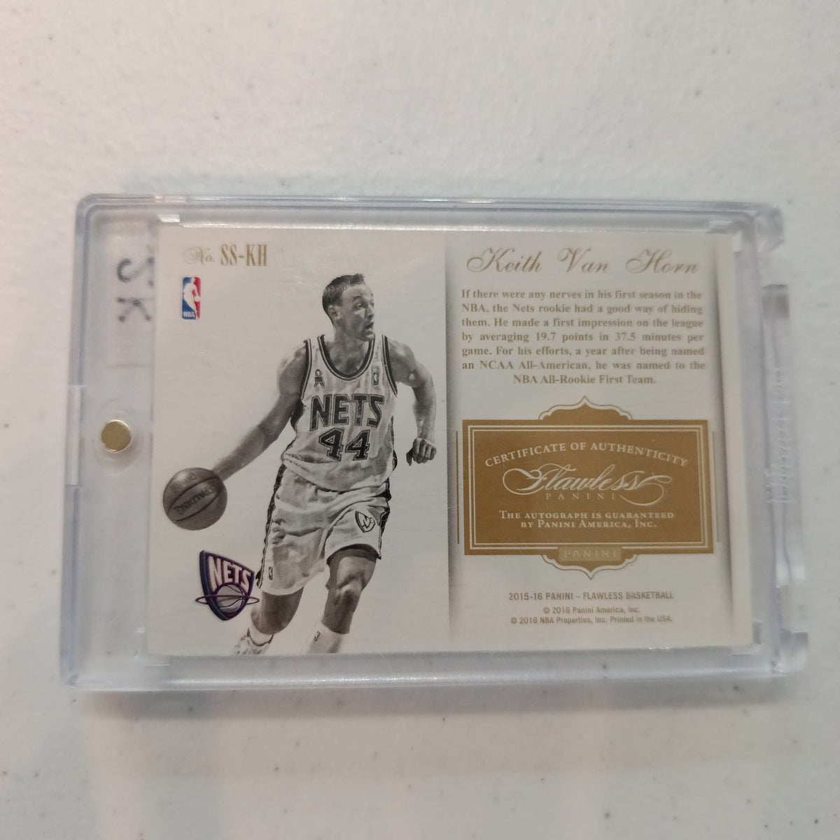 2015 Panini Flawless Keith Van Horn #44 Beckett 2K - view 2