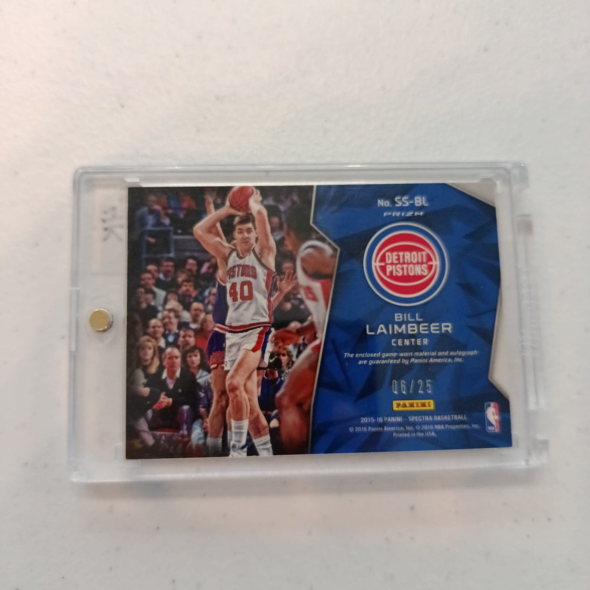 2015-16 Panini Spectra Spectacular Bill Laimbeer Orange /25 #SS-BL - view 2