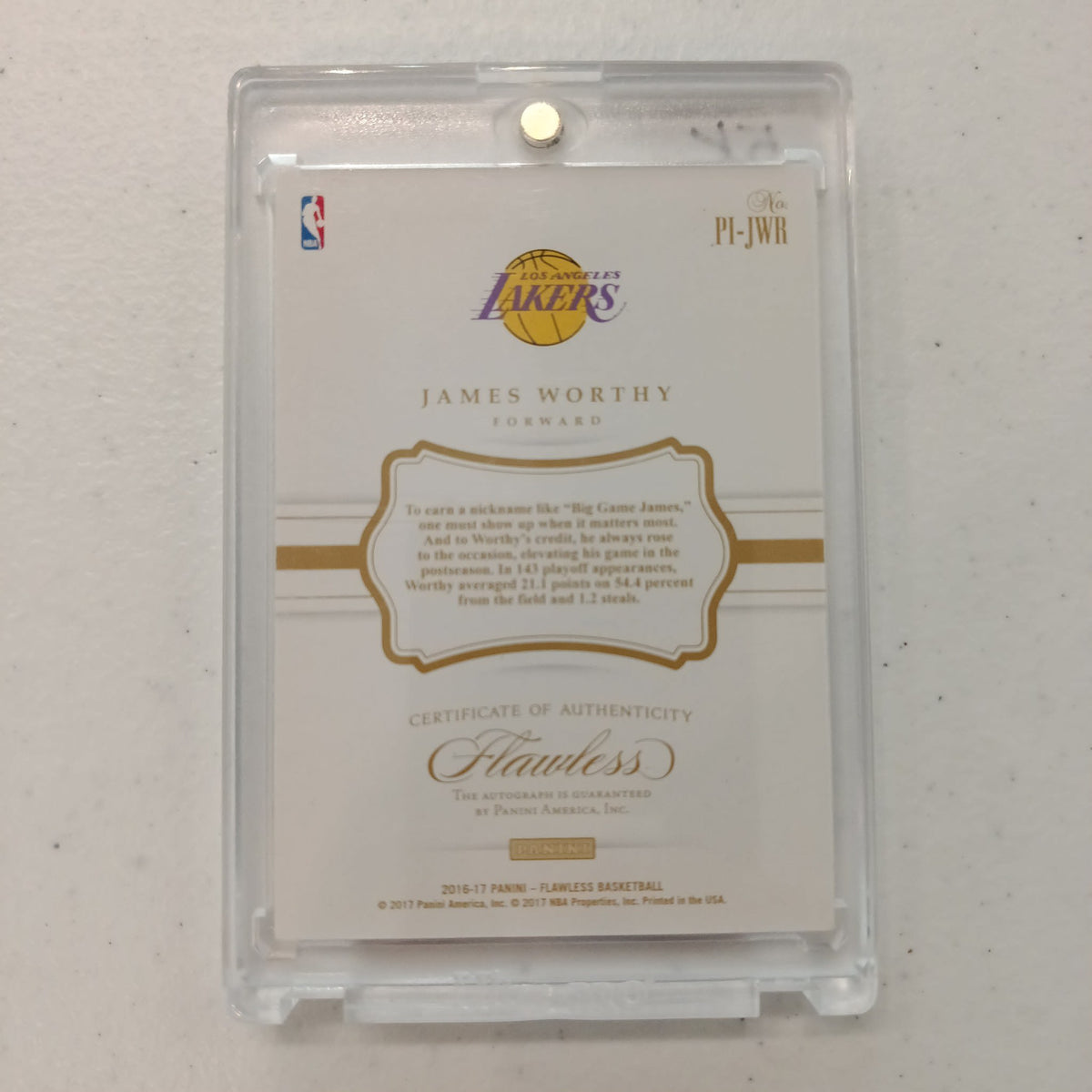 2016-17 Panini Flawless Premium Ink James Worthy #PI-JWR - view 2