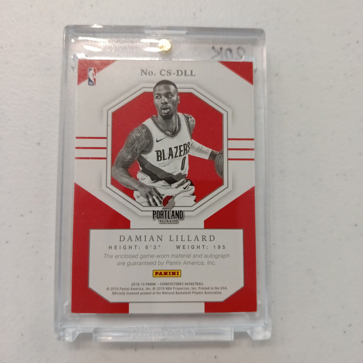2018-19 Panini Cornerstones Basketball Cornerstones Damian Lillard Gold /25 #CS-DLL - view 2