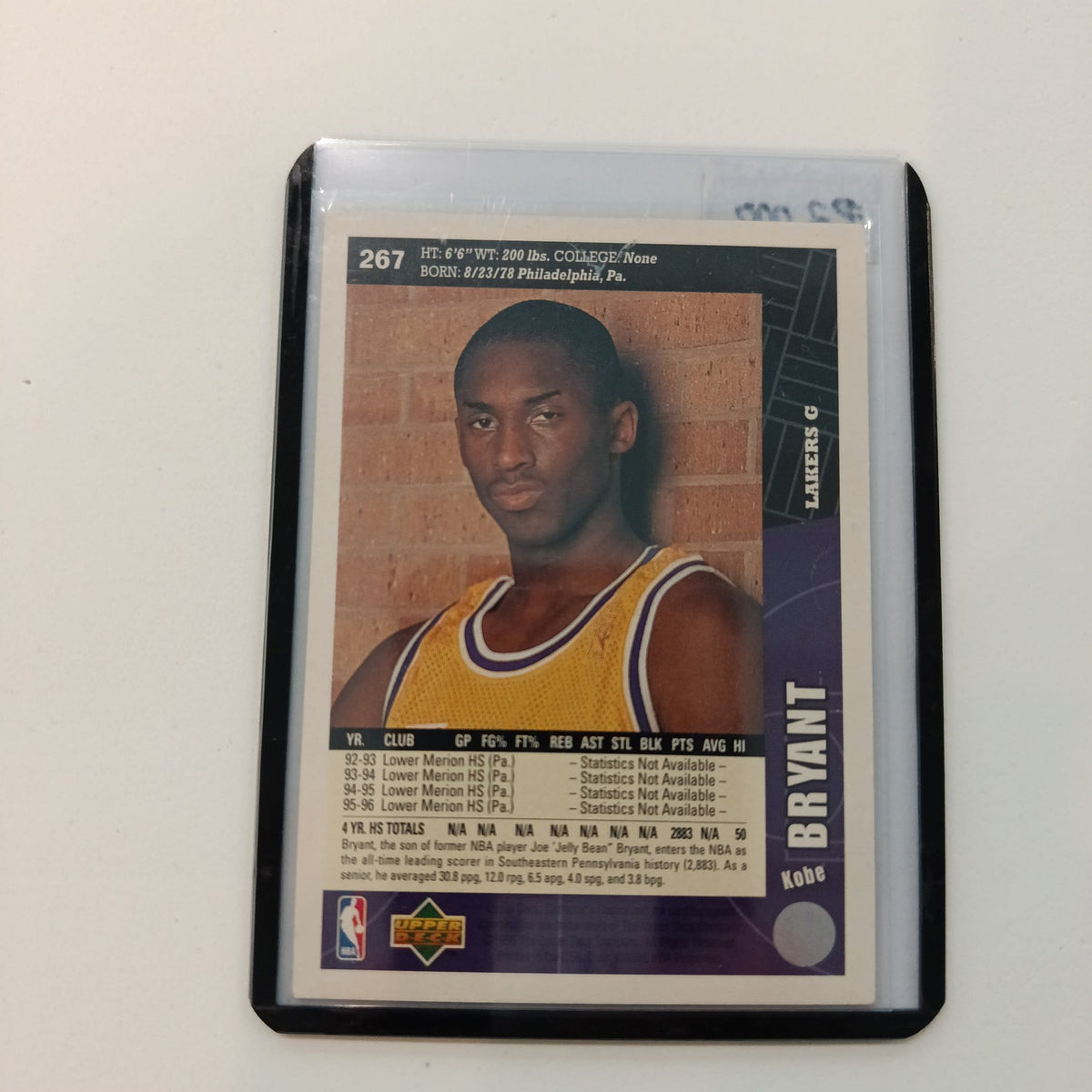 1996 Upper Deck Collector's Choice Kobe Bryant #267 - view 2
