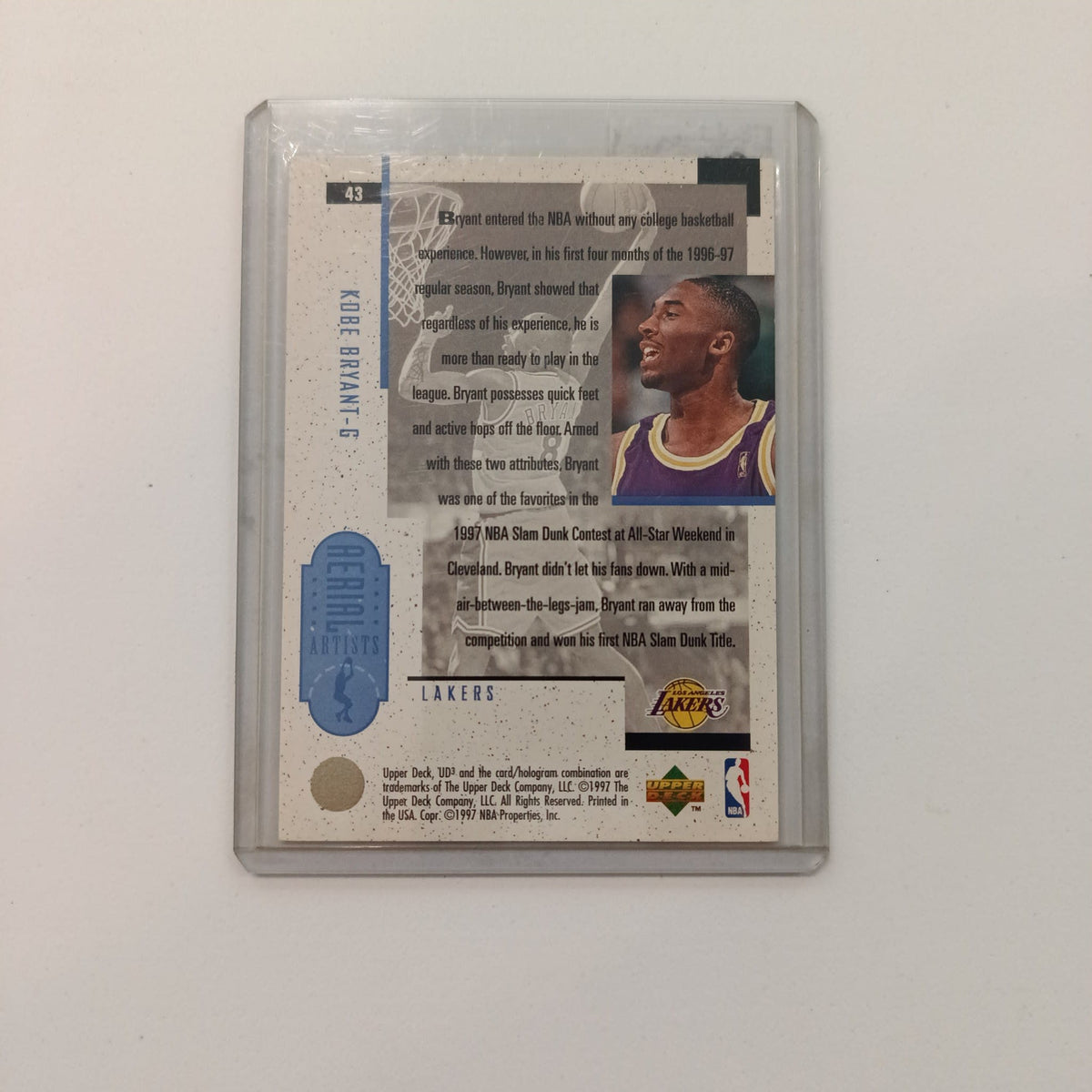 1997 Upper Deck UD3 Aerial Artists Kobe Bryant #43 - view 2