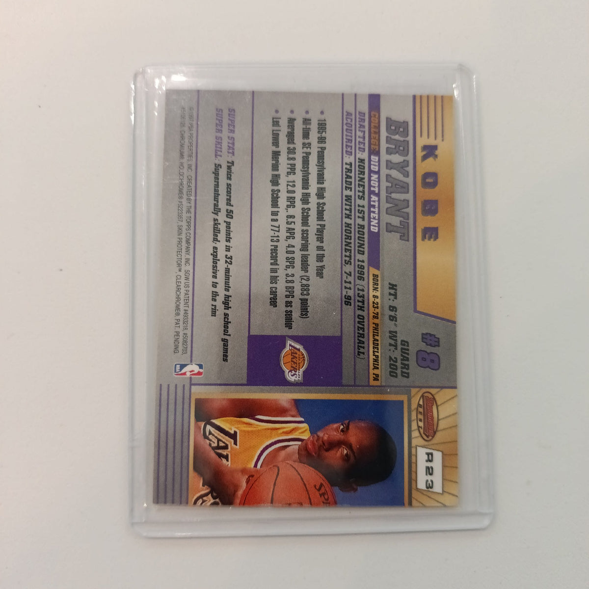 1996 Topps Bowman's Best Rookies Kobe Bryant #R23 - view 2