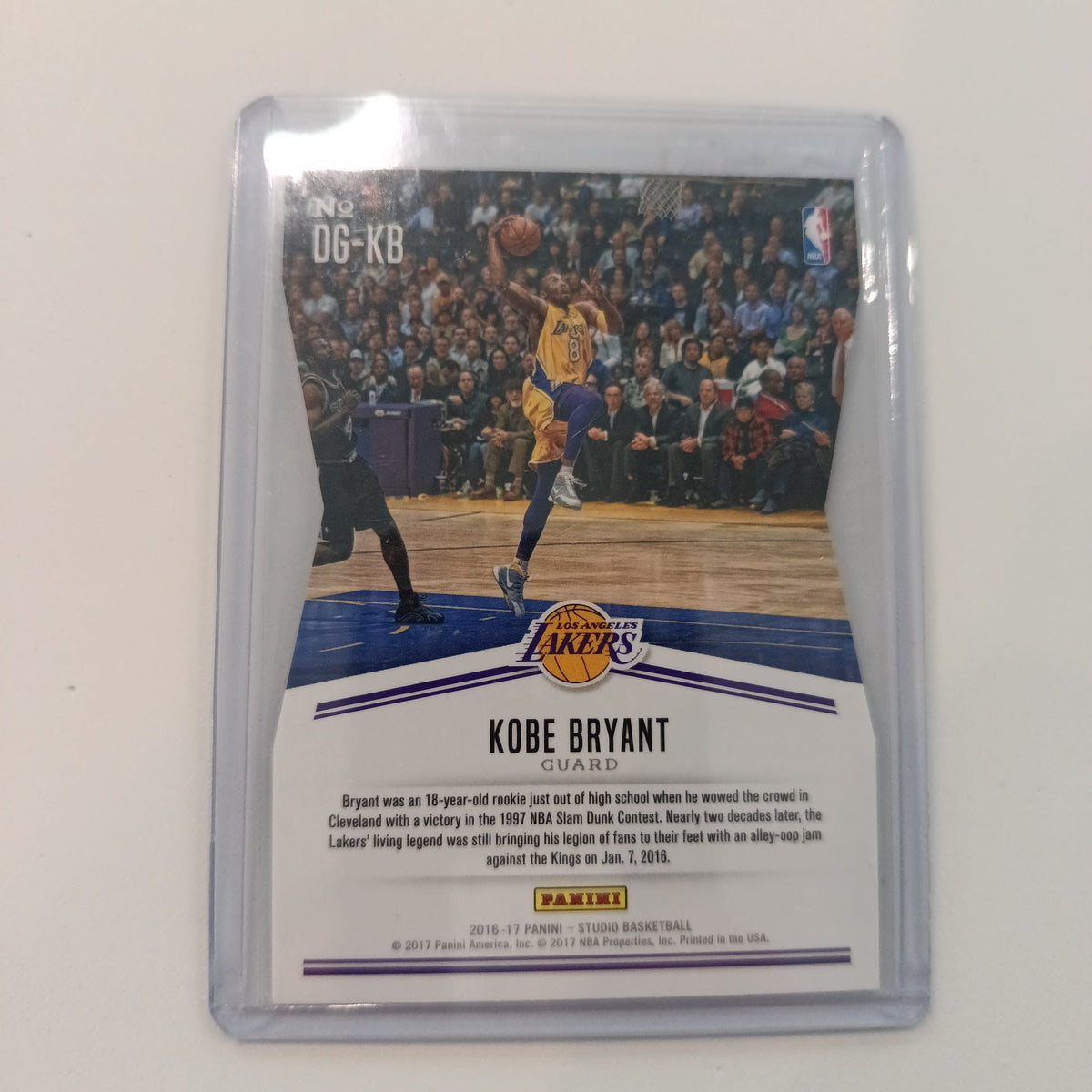 2016 Panini Studio Defying Gravity Kobe Bryant #DG-KB - view 2
