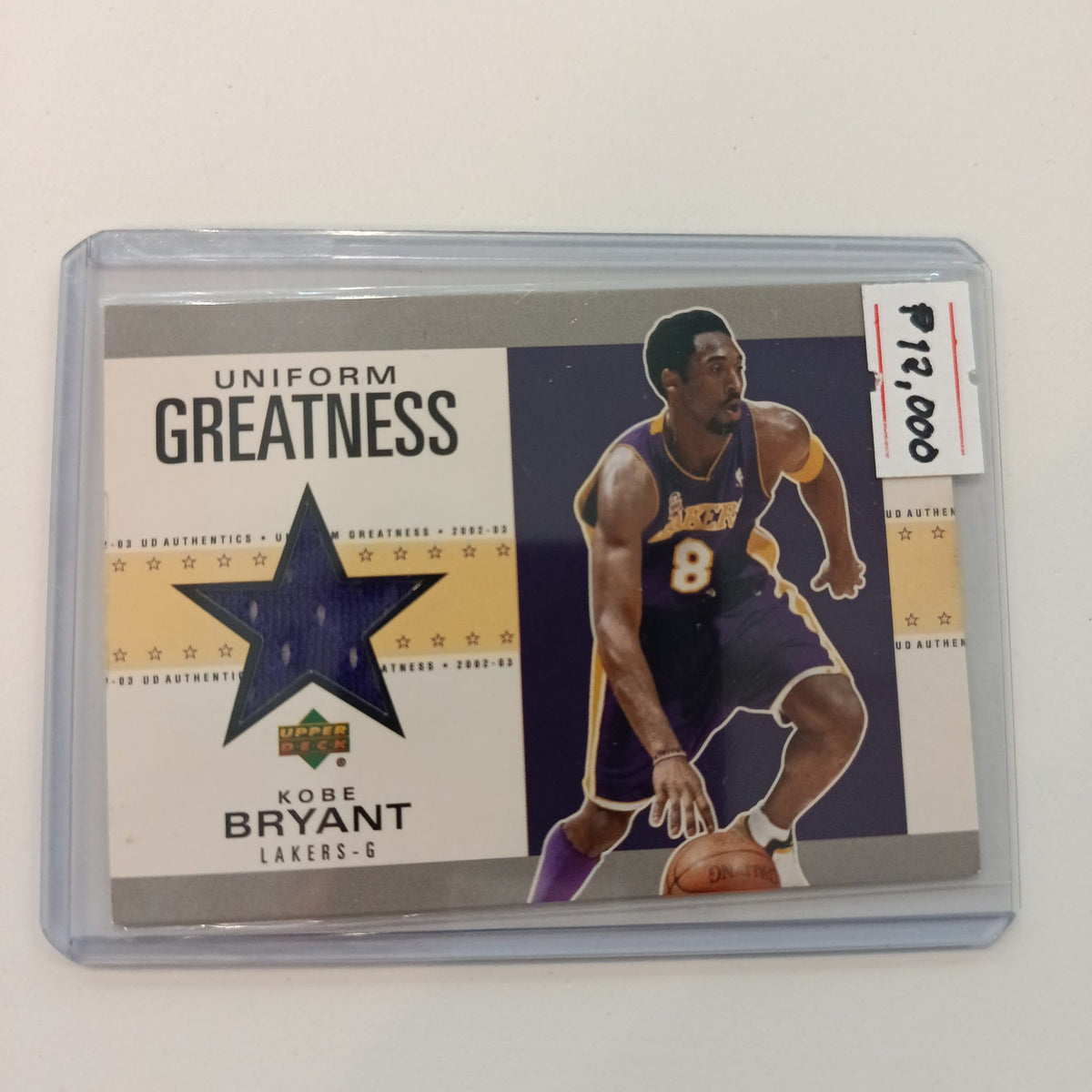 2002 Upper Deck UD Authentics Uniform Greatness Kobe Bryant #KB-U
