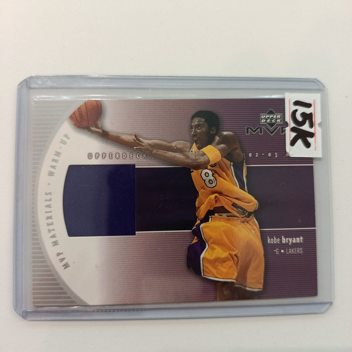 2002 Upper Deck MVP MVP Materials Warm-Up Kobe Bryant #KB-W