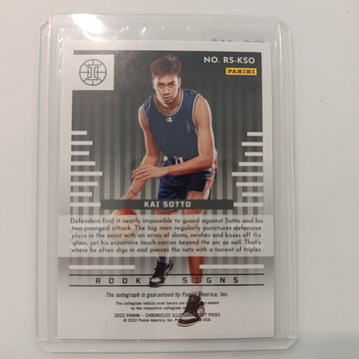 2022 Panini Chronicles Illusions Draft Picks Rookie Signs Kai Sotto Red #RS-KSO - view 2