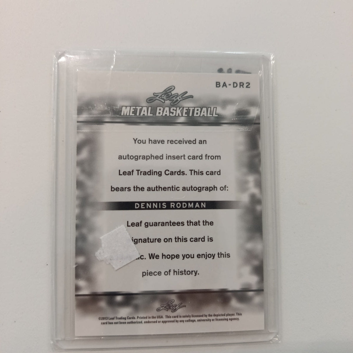2013 Leaf Metal Basketball Authentic Signature Dennis Rodman #BA-DR2 - view 2