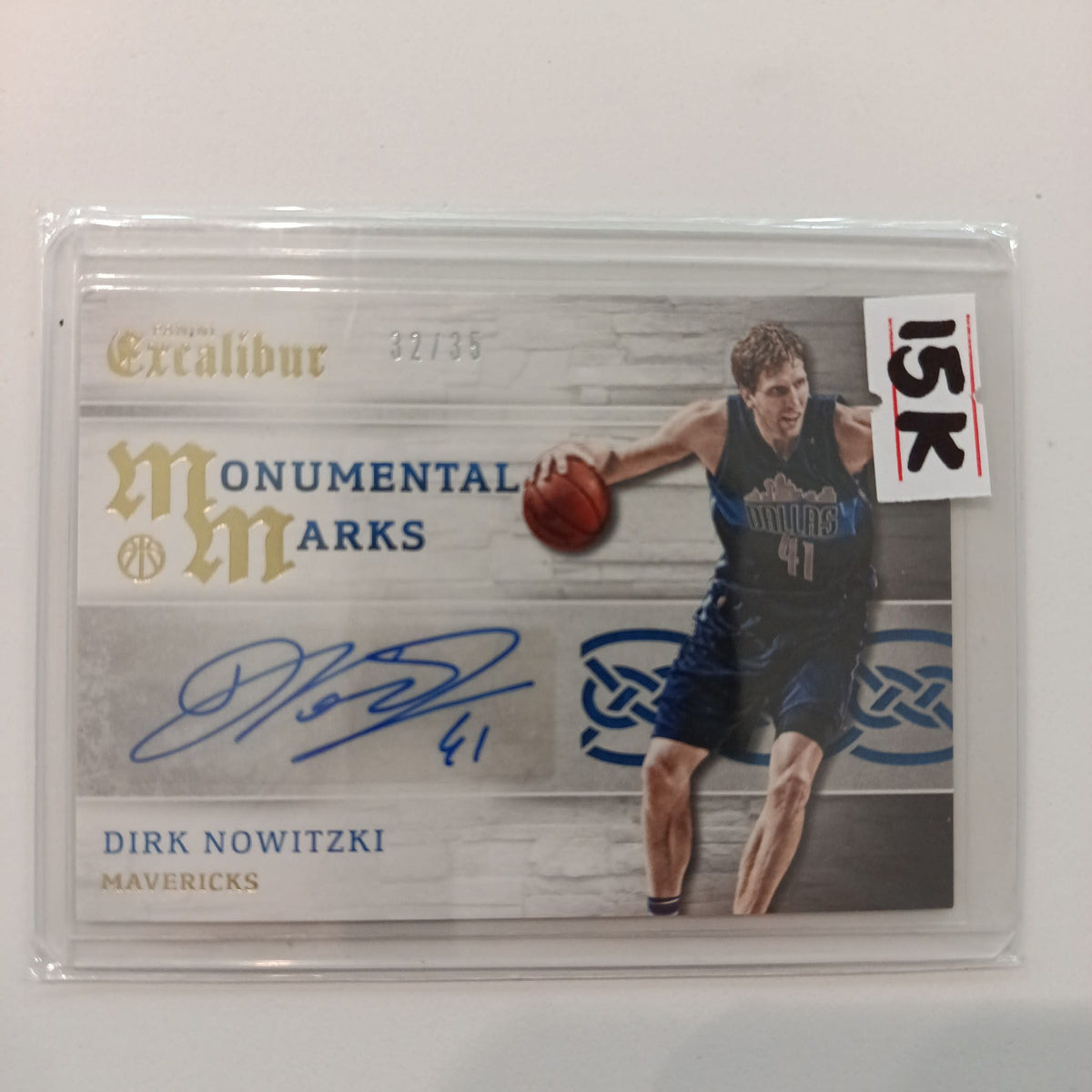 2015-16 Panini Excalibur Monumental Marks Dirk Nowitzki #MM-DNW