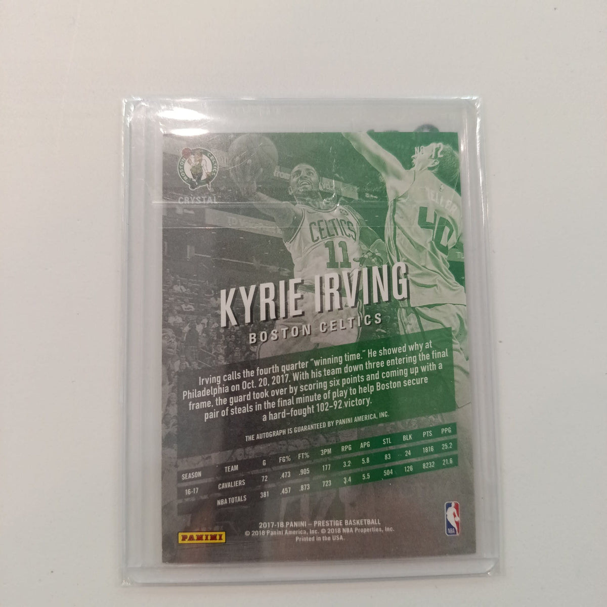 2017-18 Panini Prestige Bonus Shots Kyrie Irving Crystal - view 2