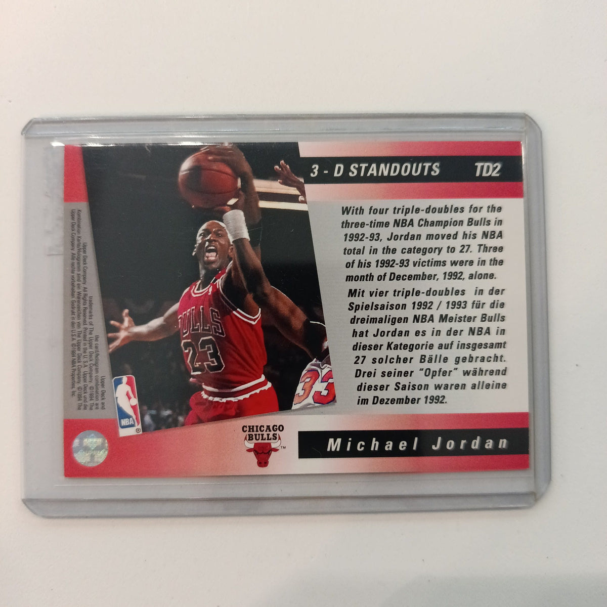 1994 Upper Deck Triple Double Michael Jordan #TD2 - view 2