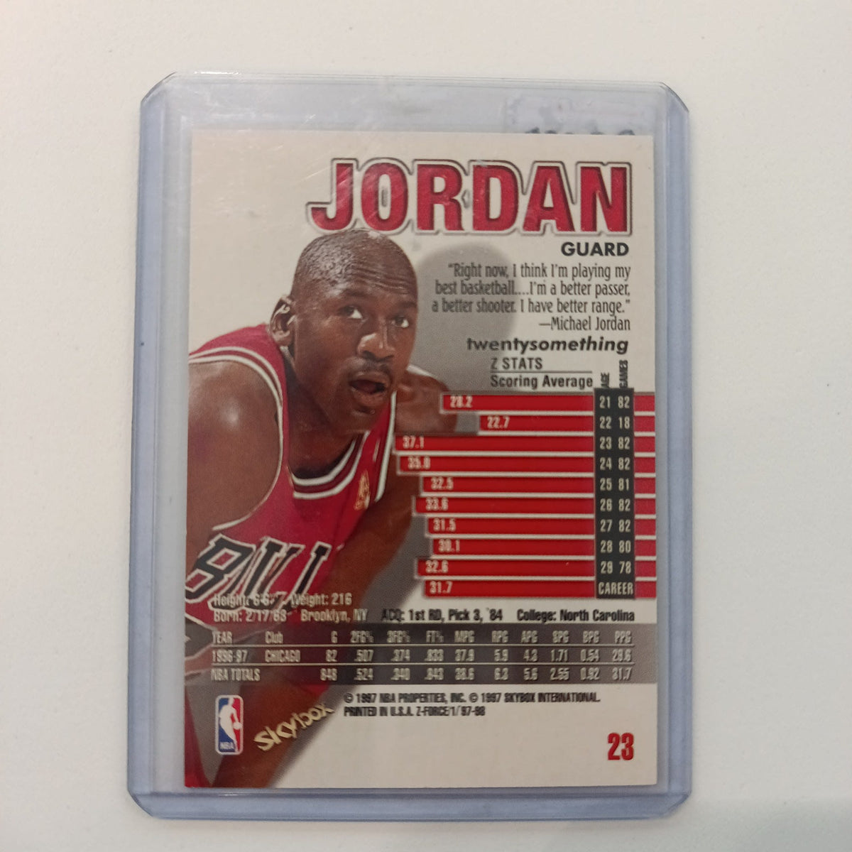 1997 Skybox Z-Force Hot Rod Michael Jordan #23 - view 2
