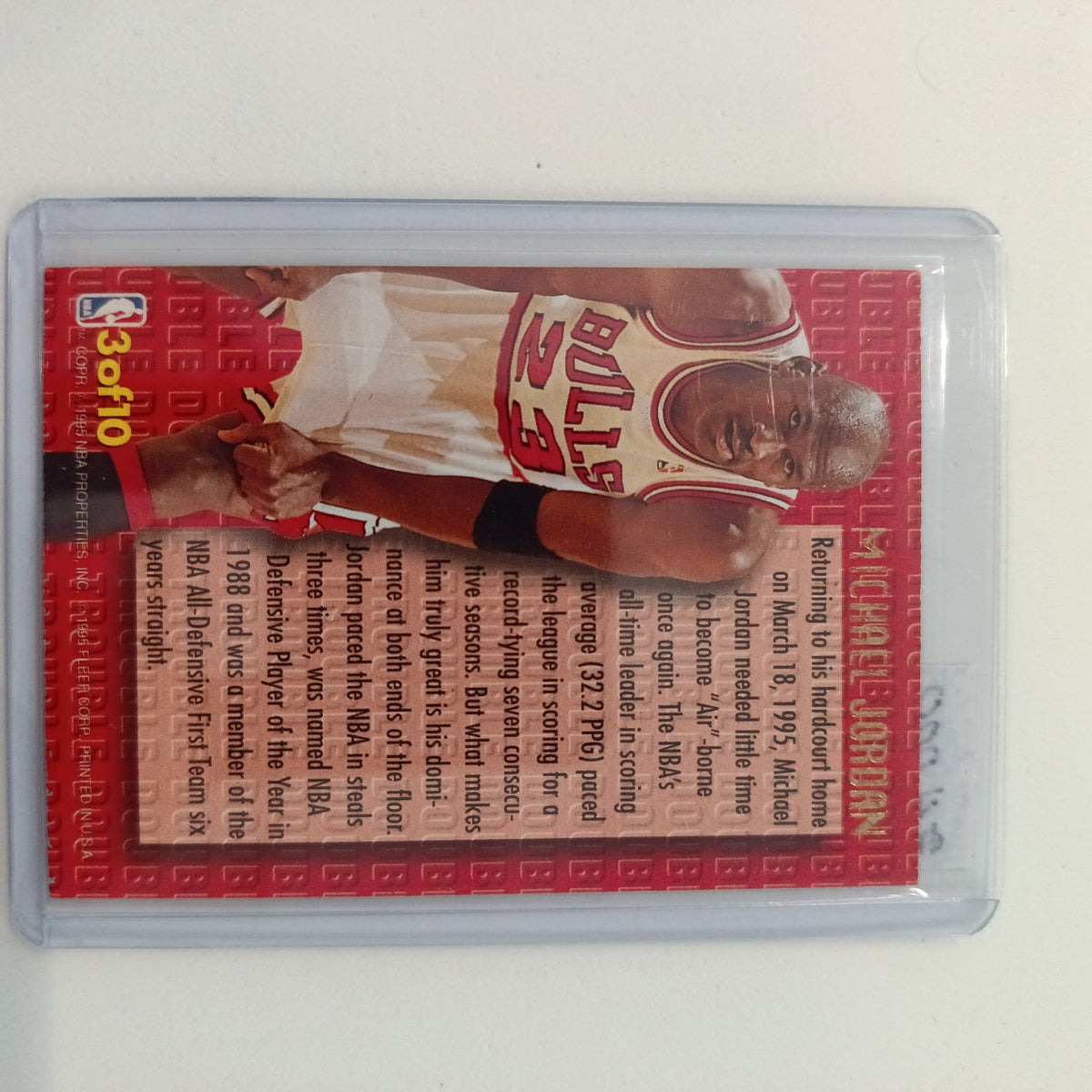 1995 Fleer Ultra Double Trouble Michael Jordan #3 of 10 - view 2