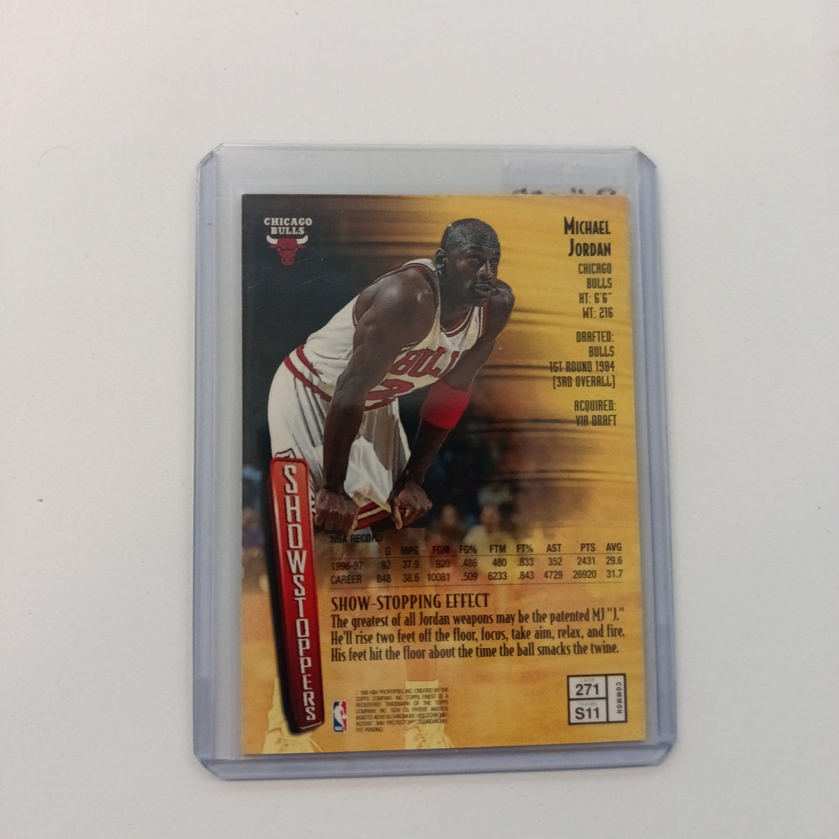 1997 Topps Finest Showstoppers Michael Jordan #S11 - view 2