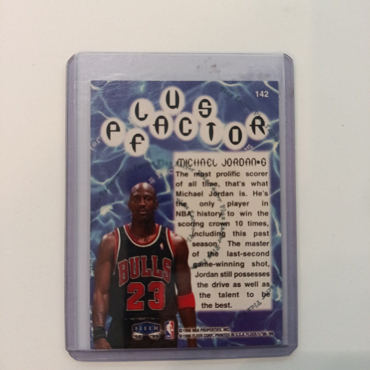 1998 Fleer Plus Factor Michael Jordan #142 - view 2