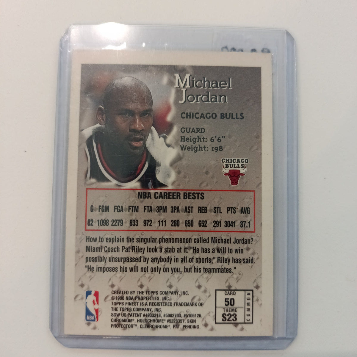 1996 Topps Finest Sterling Michael Jordan #50 - view 2
