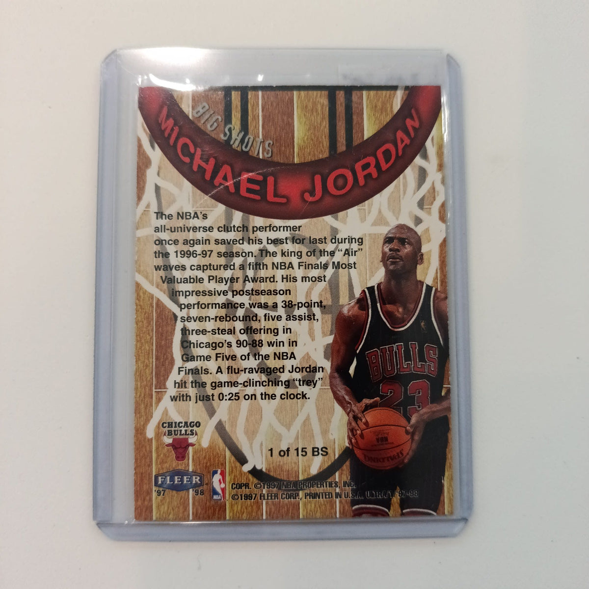 1997 Fleer Ultra Big Shots Michael Jordan #1 of 15 BS - view 2