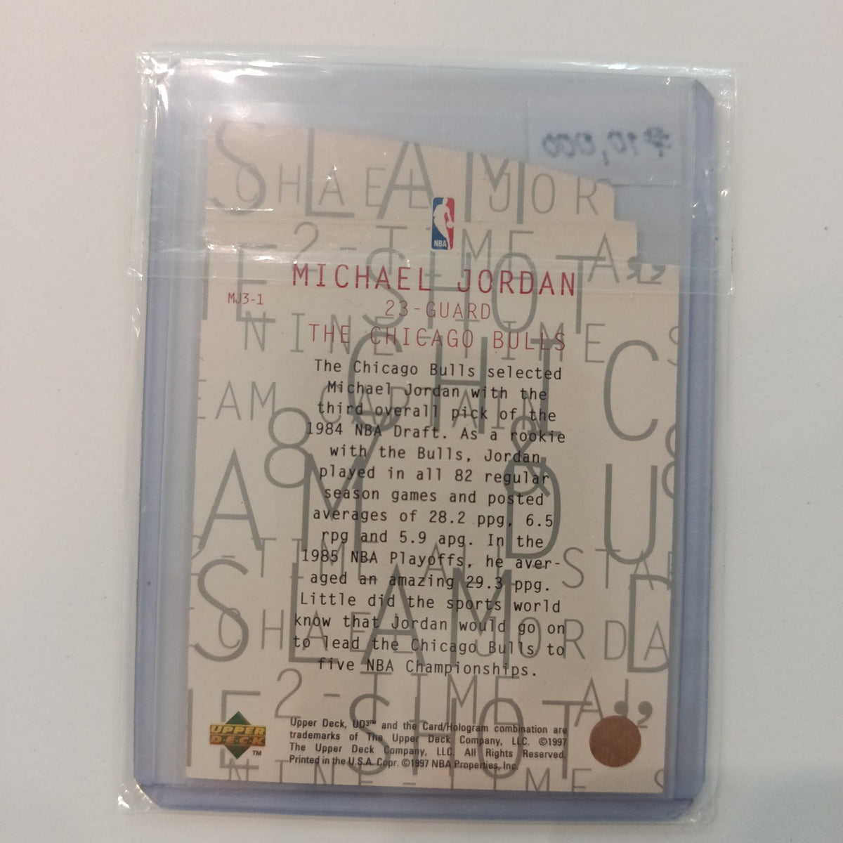 1997 Upper Deck UD3 MJ3 Michael Jordan #MJ3-1 - view 2