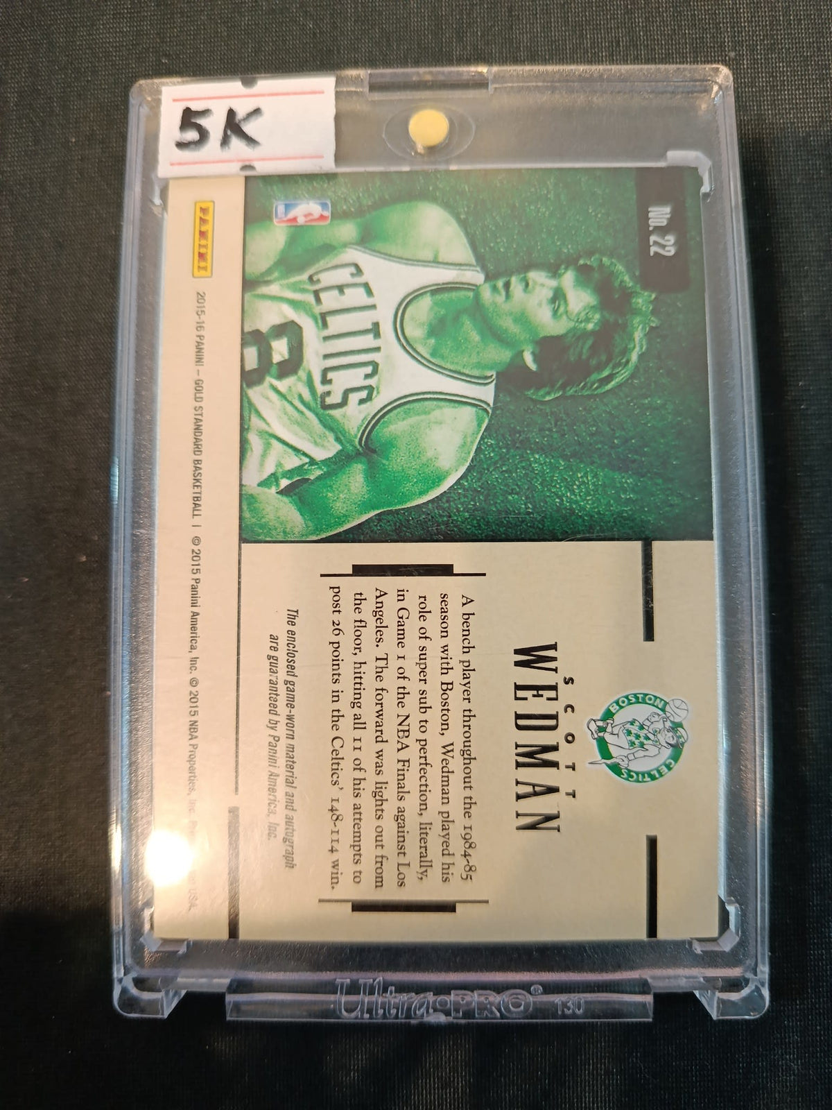2015-16 Panini Gold Standard Marks of Gold Scott Wedman Gold #22 - view 2