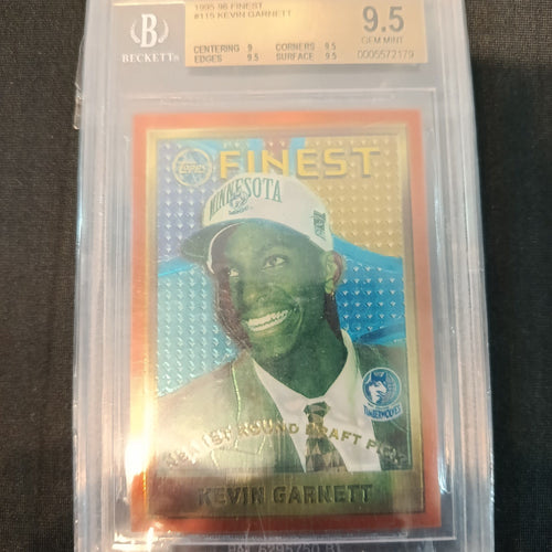 1995 Topps Finest Kevin Garnett #115 Beckett 9.5