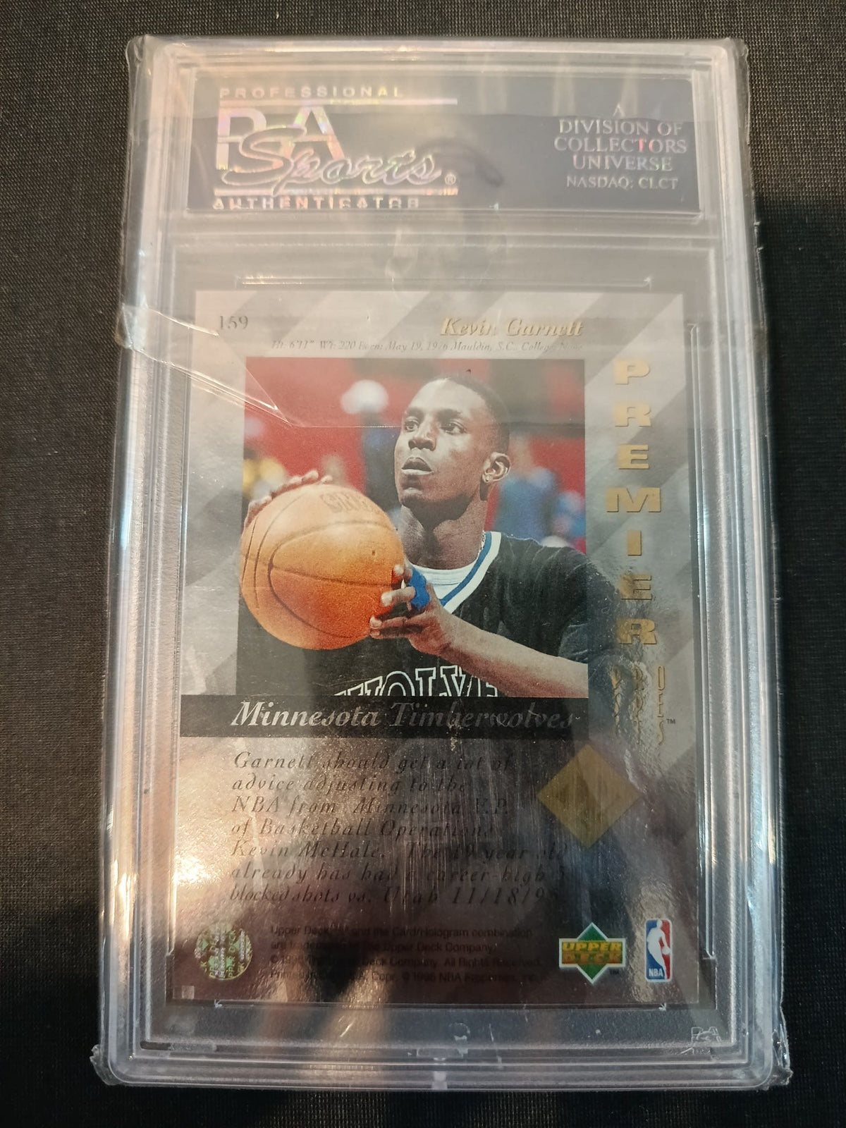 1995 SP 1995 SP Premium Rookie Kevin Garnett #159 PBA GEM MT 10 - view 2