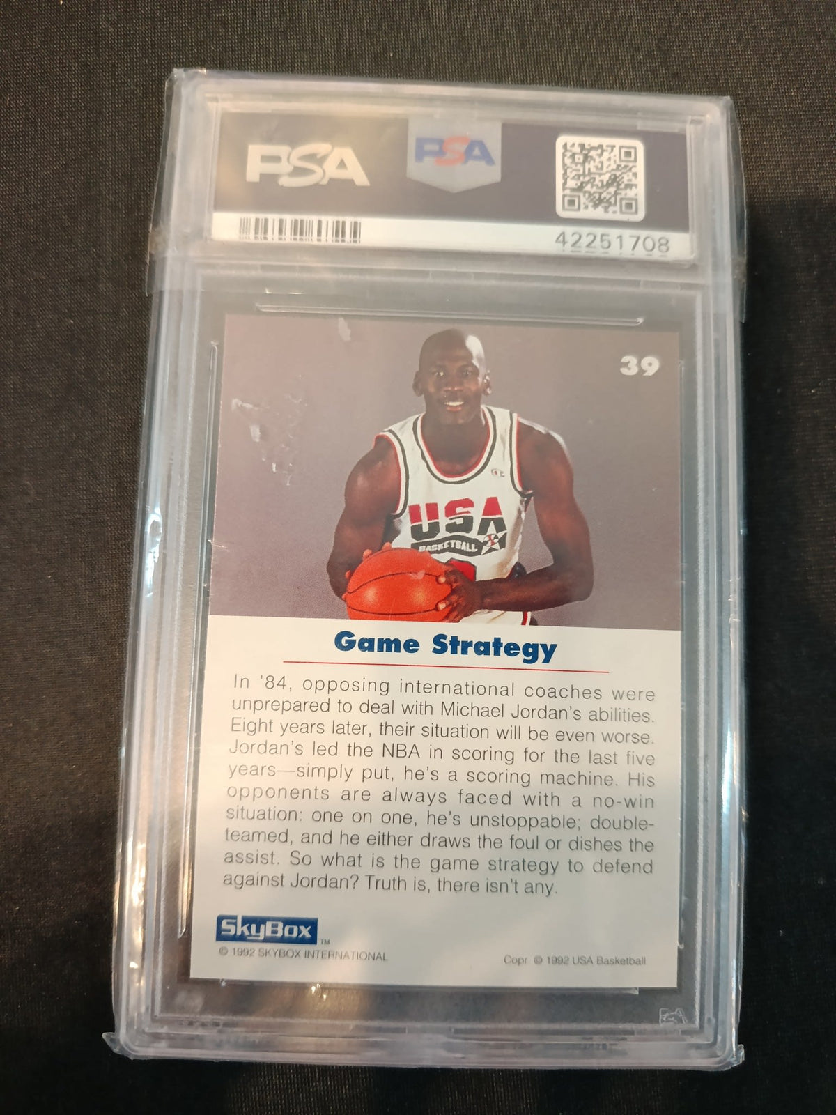 1992 SkyBox Game Strategy Michael Jordan #39 PSA GEM MT - view 2