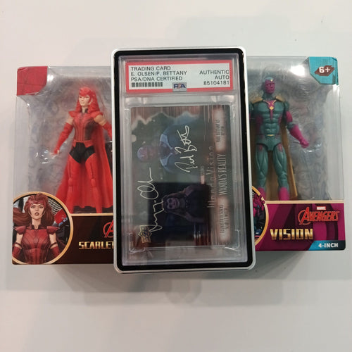 Upper Deck WandaVision Wanda's Reality Elizabeth Olsen / Paul Bettany PSA Authentic Auto