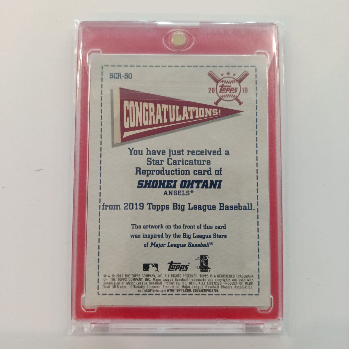 2019 Topps Big League Baseball Star Caricature Shohei Ohtani #SCR-SO - view 2