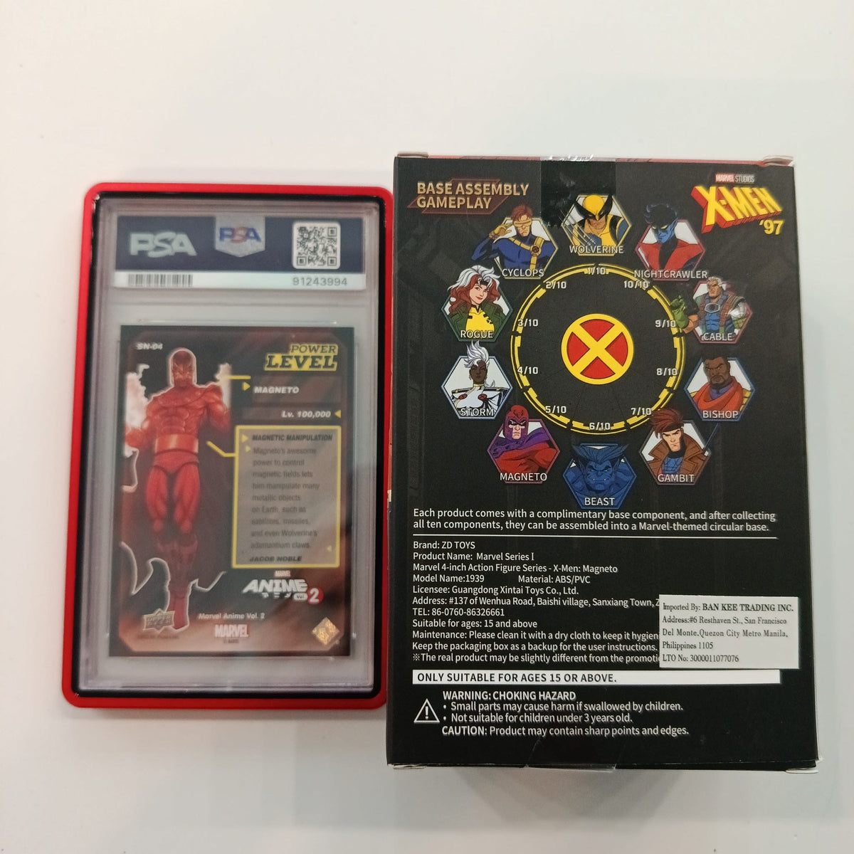 2023 Upper Deck 2023 Marvel Anime Vol. 2 Power Level Magneto #SN04 PSA 9 - view 2