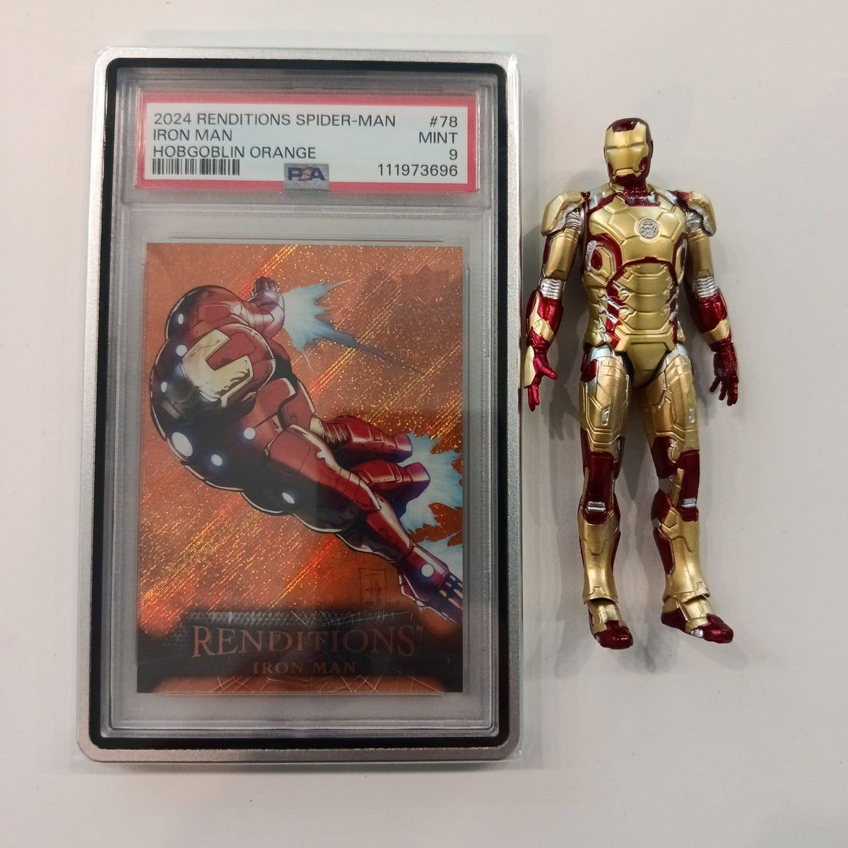 2024 Upper Deck Marvel Renditions Spider-Man Renditions Iron Man Hobgoblin Orange #78 PSA
