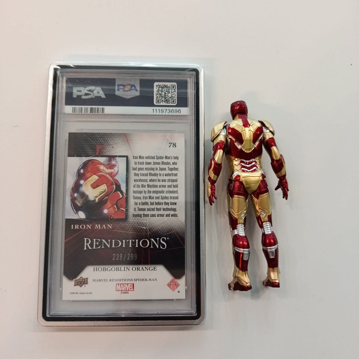 2024 Upper Deck Marvel Renditions Spider-Man Renditions Iron Man Hobgoblin Orange #78 PSA - view 2
