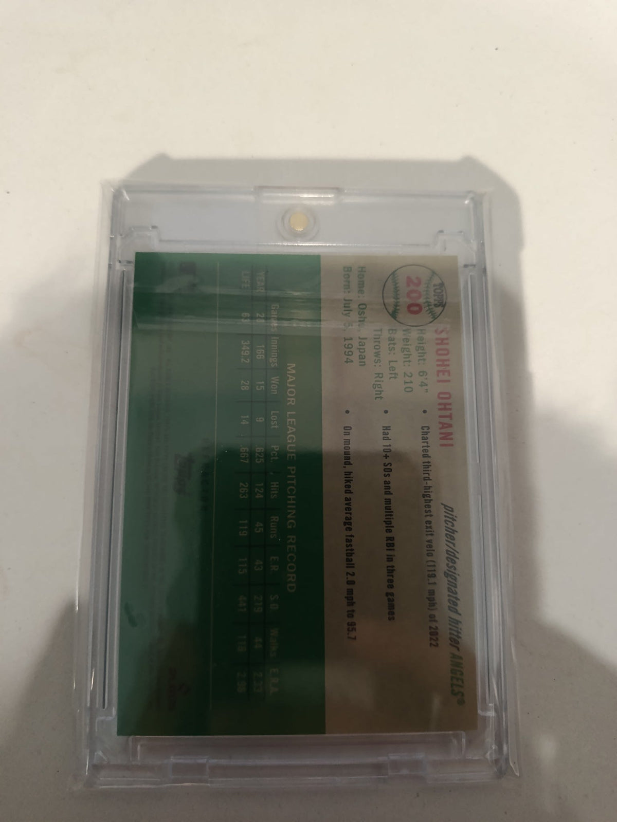 2022 Topps Shohei Ohtani Refractor #200 - view 2