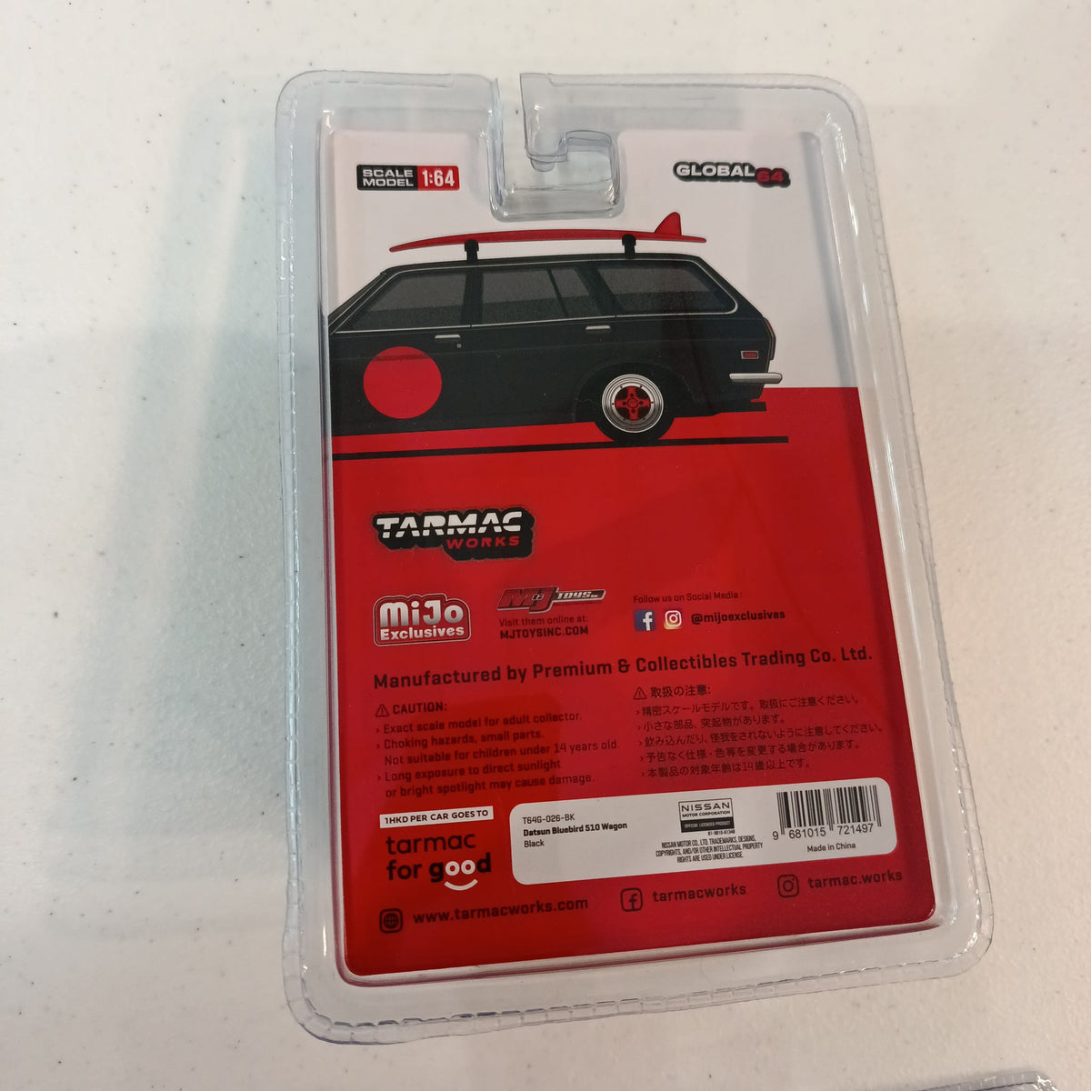 Tarmac Works Global64 MiJo Exclusives Datsun Bluebird 510 Wagon #T64G-026-BK - view 2
